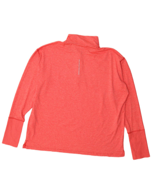 Nike Dri Fit Top manga larga para mujer UK 40 XL Poliéster moteado rosa