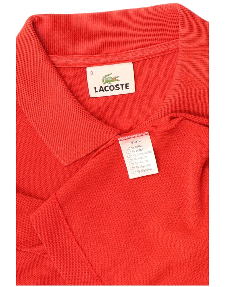 Polo Lacoste para hombre talla 3 pequeño algodón rojo