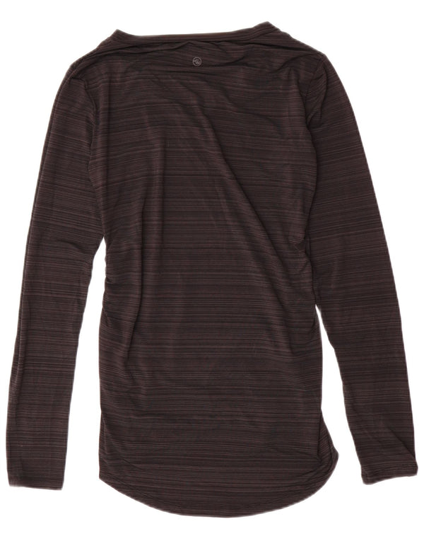 EDDIE BAUER Camiseta para mujer Top UK 10 Small Gris Rayas Poliéster