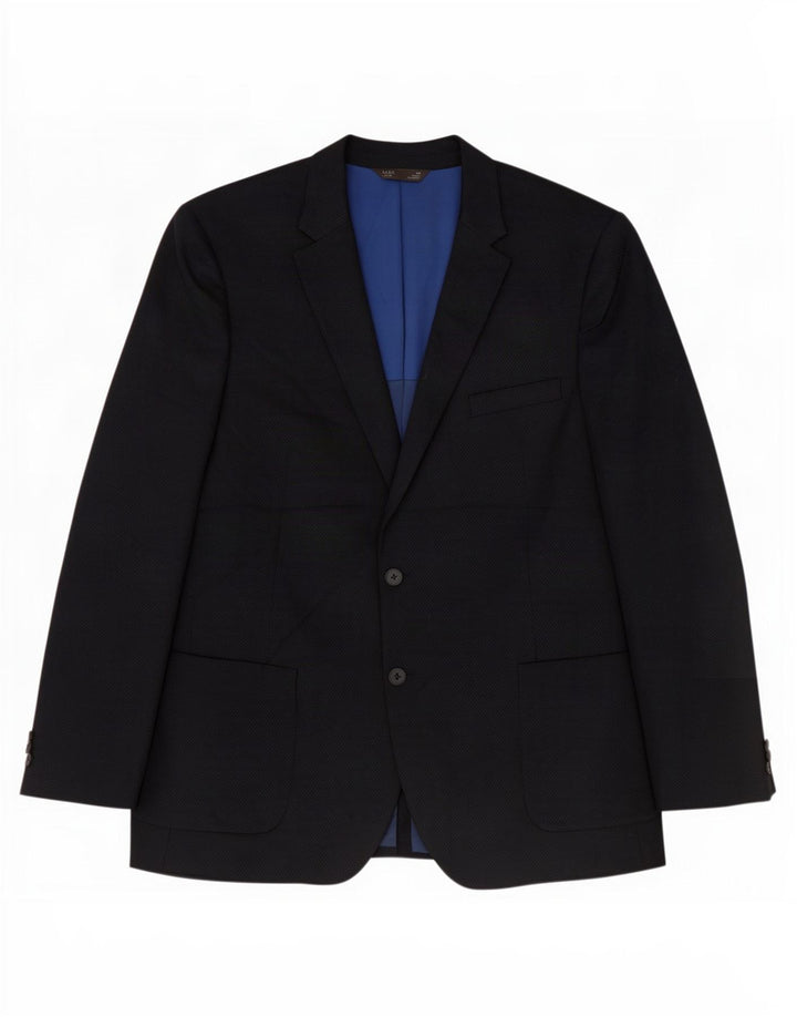 Marks & Spencer Chaqueta tipo blazer de 2 botones para hombre UK 48 2XL Poliéster azul marino