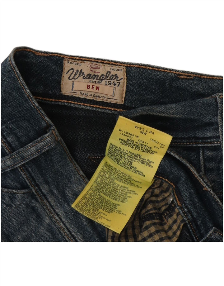 Wrangler Mens Ben Slim Jeans W38 L34 Algodón Azul