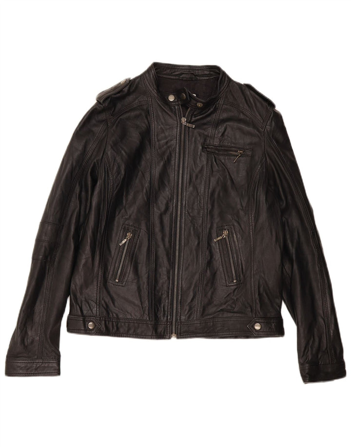 PIMKIE Chaqueta de cuero básica para mujer UK 46 Large Black Leather