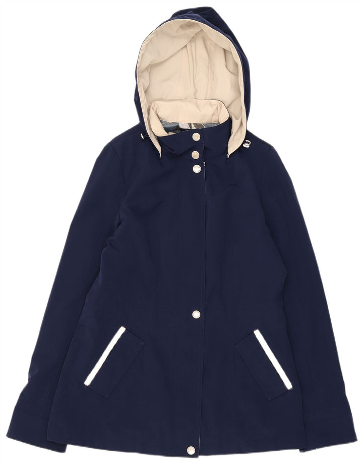 Nautica Chaqueta cortavientos con capucha para mujer UK 14 Mediana Azul marino Poliéster