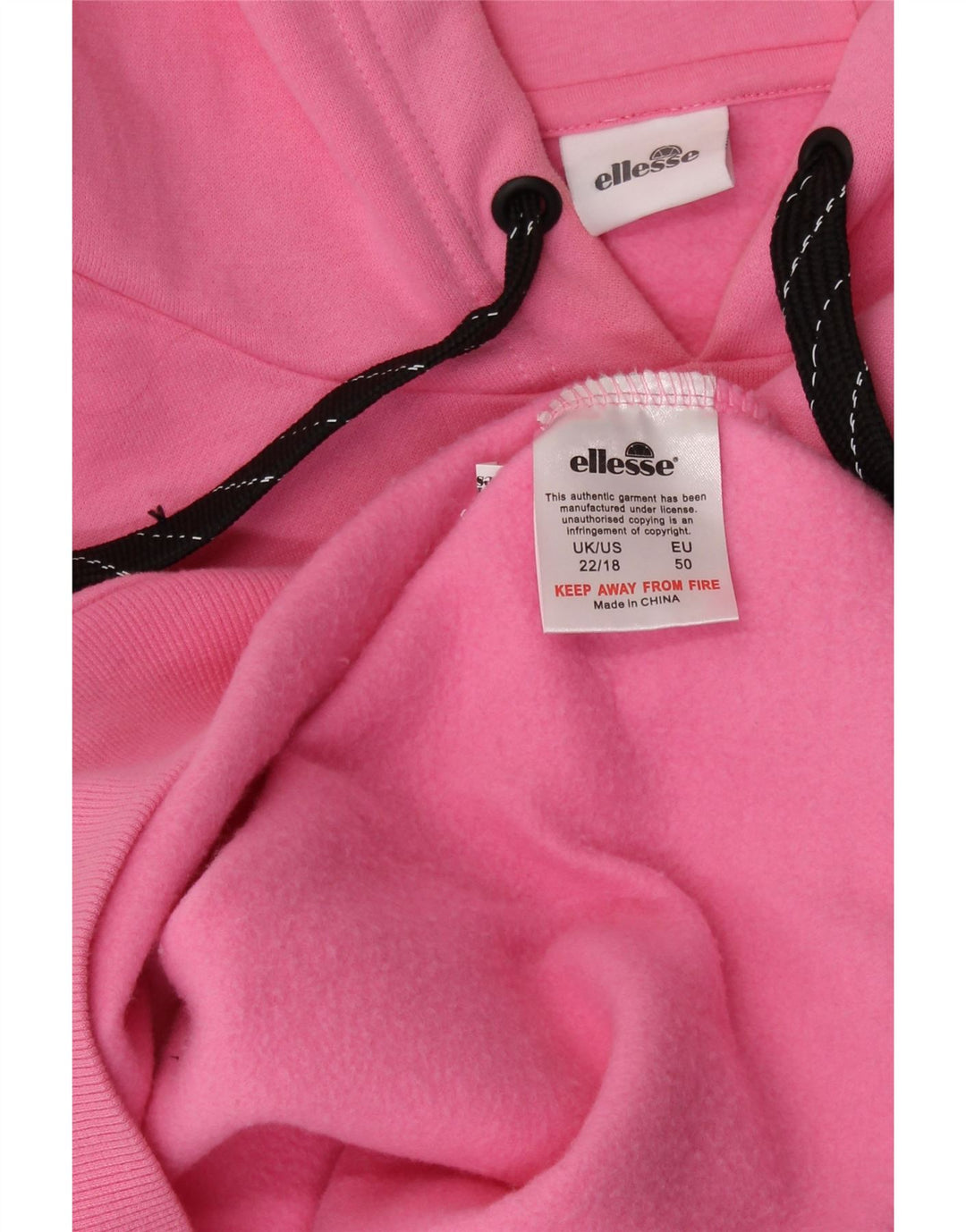 ELLESSE Jersey con capucha extragrande gráfico para mujer UK 22 3XL Algodón rosa