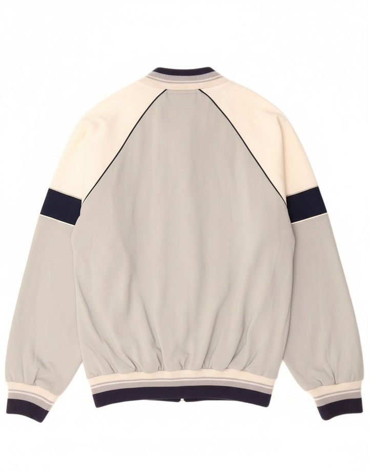 Vintage hombres chándal top chaqueta IT 52 grande gris colorblock