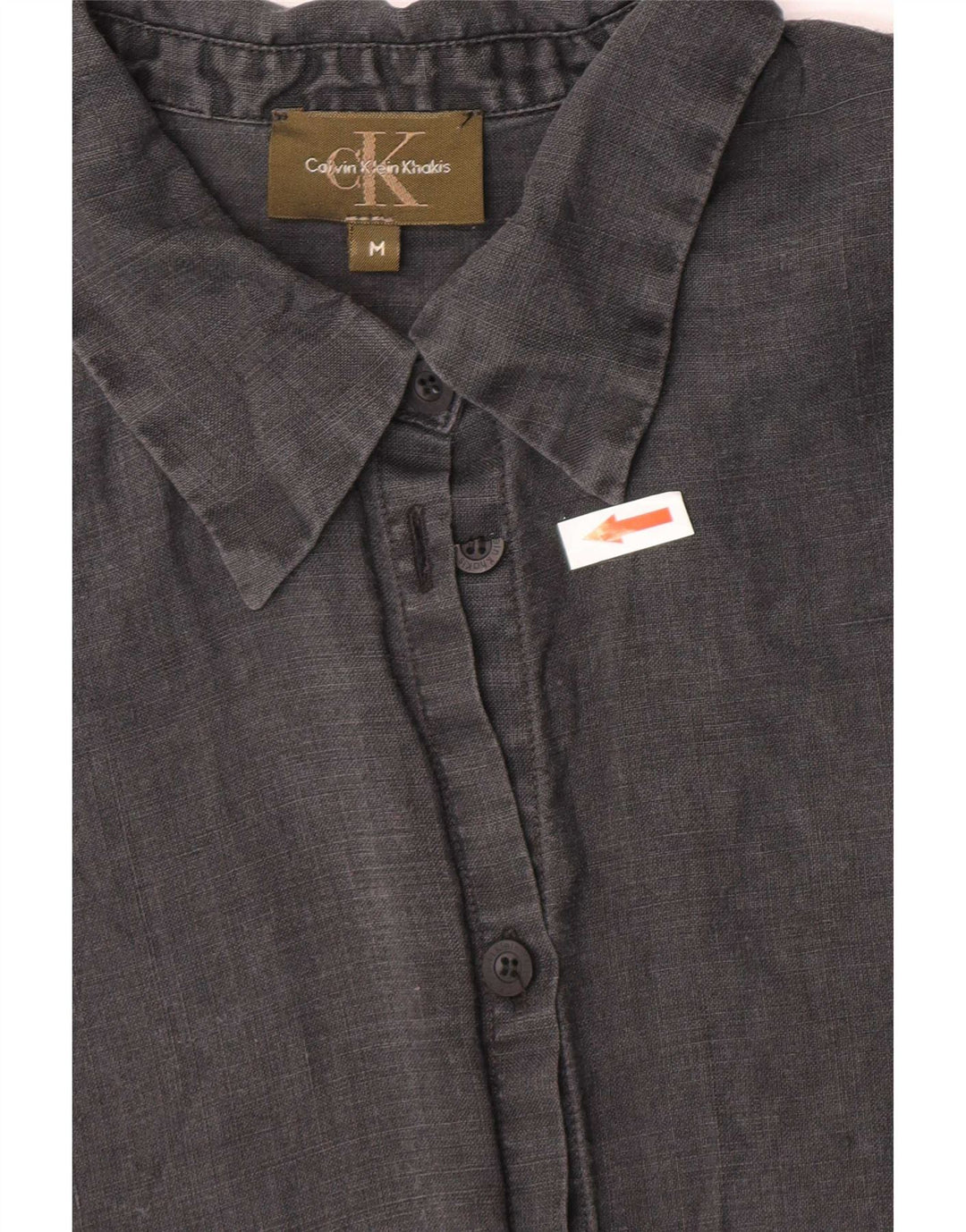 Calvin Klein Camisa caqui para mujer Reino Unido 12 Lino gris medio