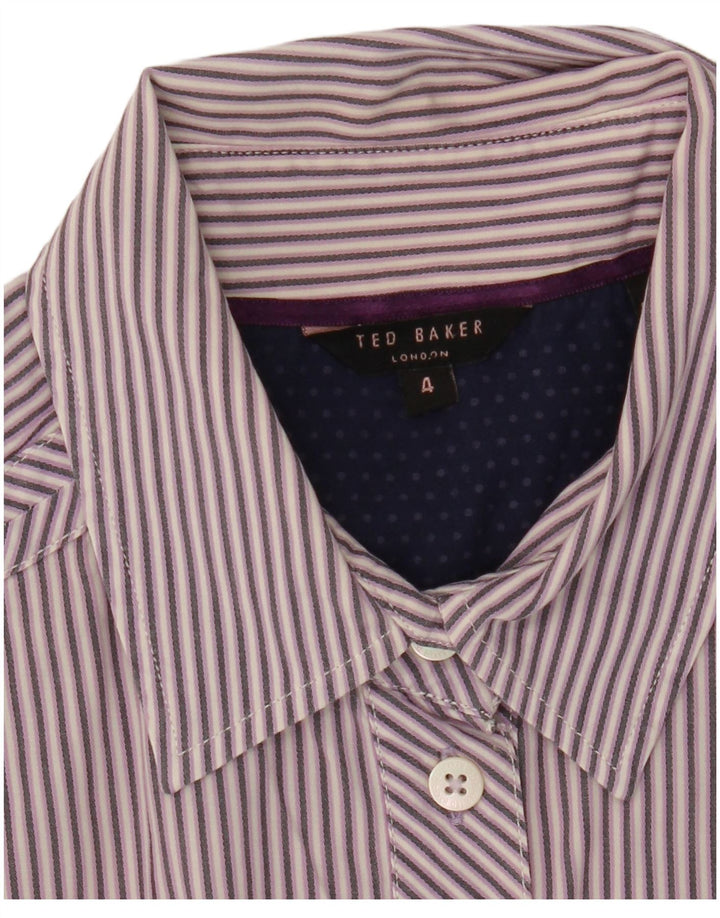 Ted Baker - Camisa para mujer, talla 4, grande, color morado a rayas
