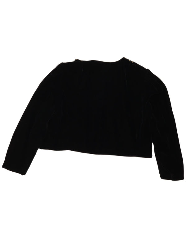 Rose Dirdnl Chaqueta Bolero de Terciopelo Abierto para Mujer EU 46 XL Viscosa Floral Negra