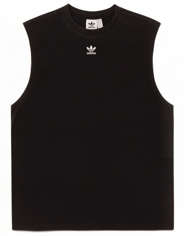 Adidas Mujer Chaleco Top UK 12 Mediano Negro Algodón