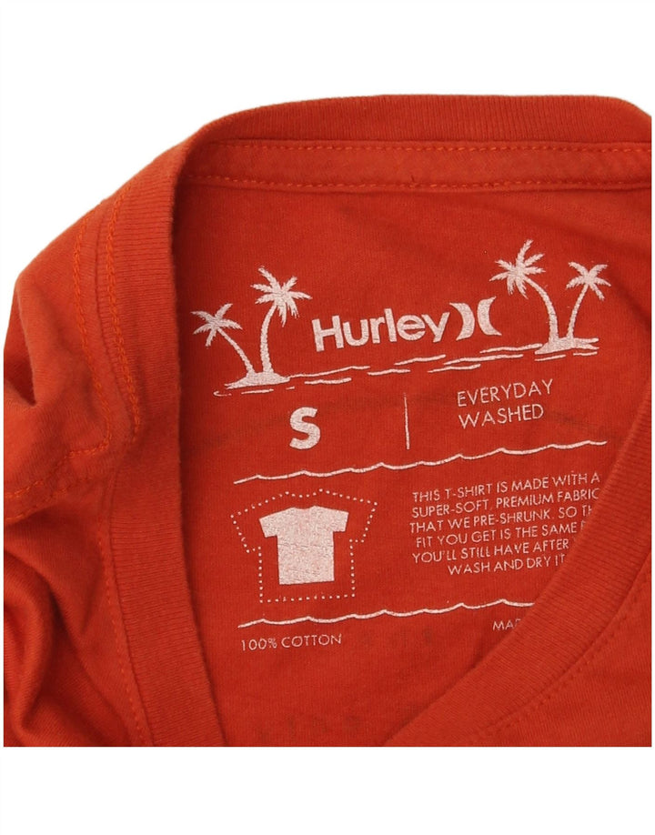 HURLEY Camiseta gráfica para hombre Top Small Orange Cotton