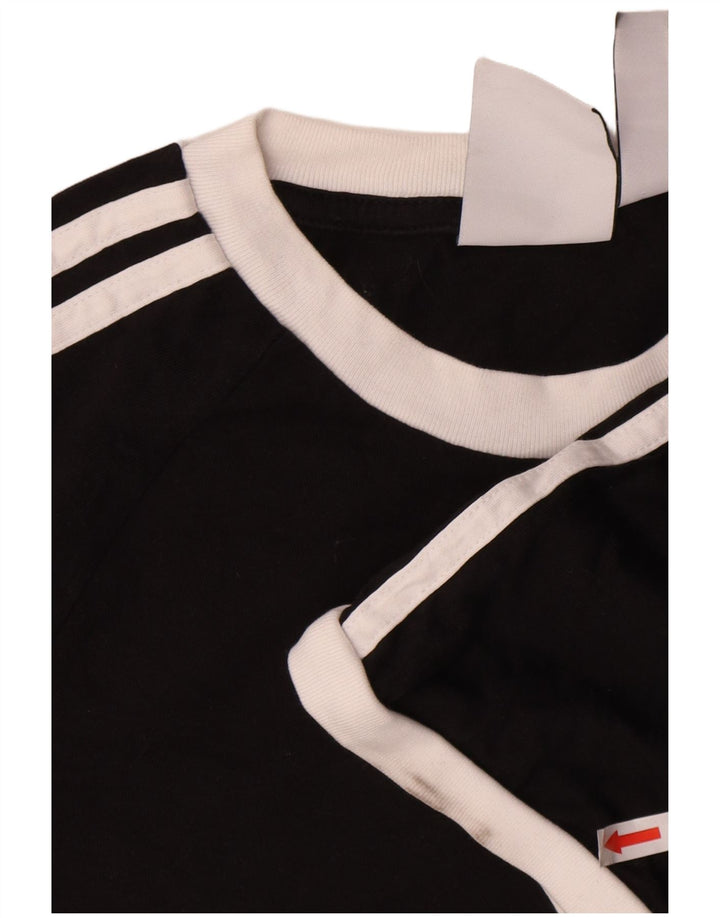 Adidas - Camiseta para hombre, talla grande, algodón negro