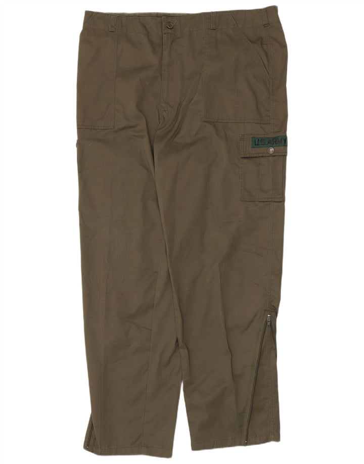 Pantalones cargo rectos vintage para hombre IT 58 4XL W40 L31 Poliéster caqui