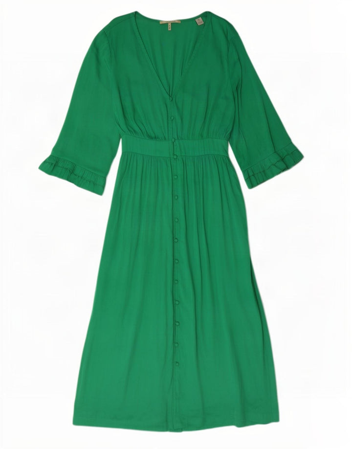 Scotch & Soda Vestido largo de manga 3/4 para mujer UK 44 Poliéster verde medio