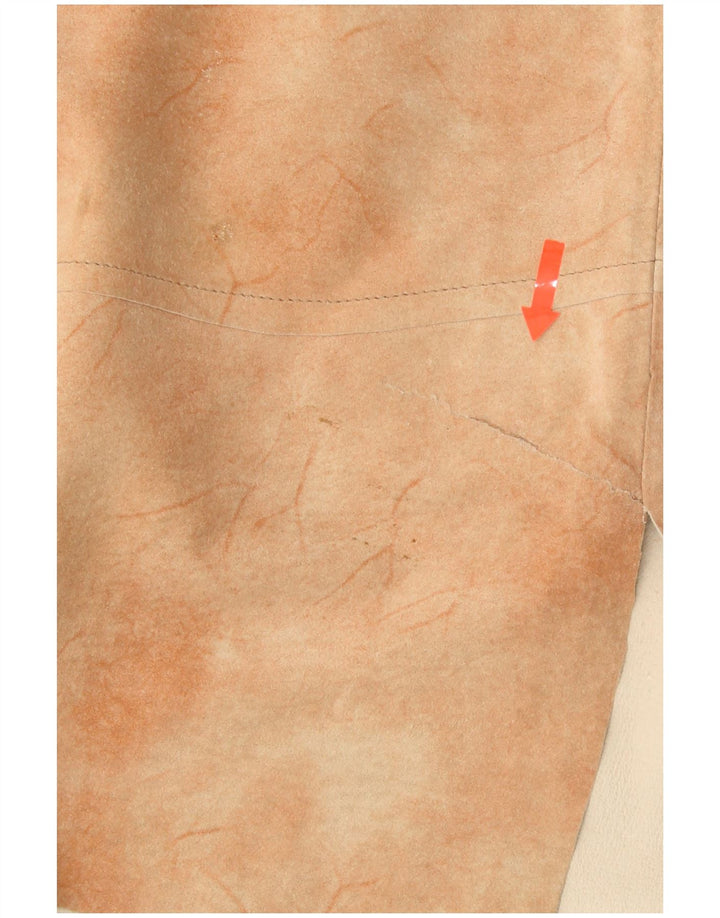 HELLINE Falda asimétrica para mujer UK 14 Large W30 Beige Tie Dye Leather