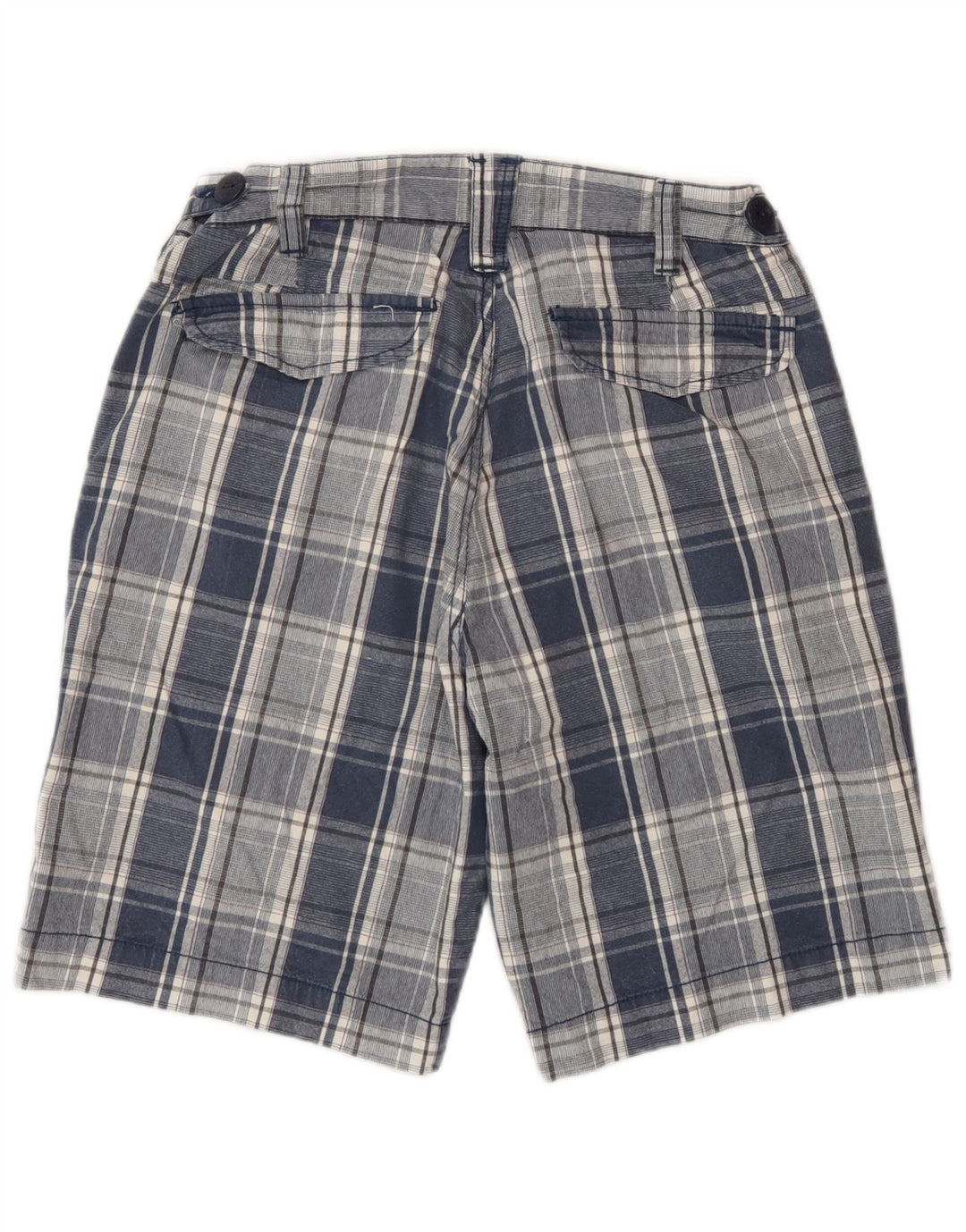 Pantalones cortos chinos para hombre Outsider W30 Algodón a cuadros azul medio