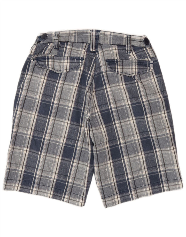 Pantalones cortos chinos para hombre Outsider W30 Algodón a cuadros azul medio