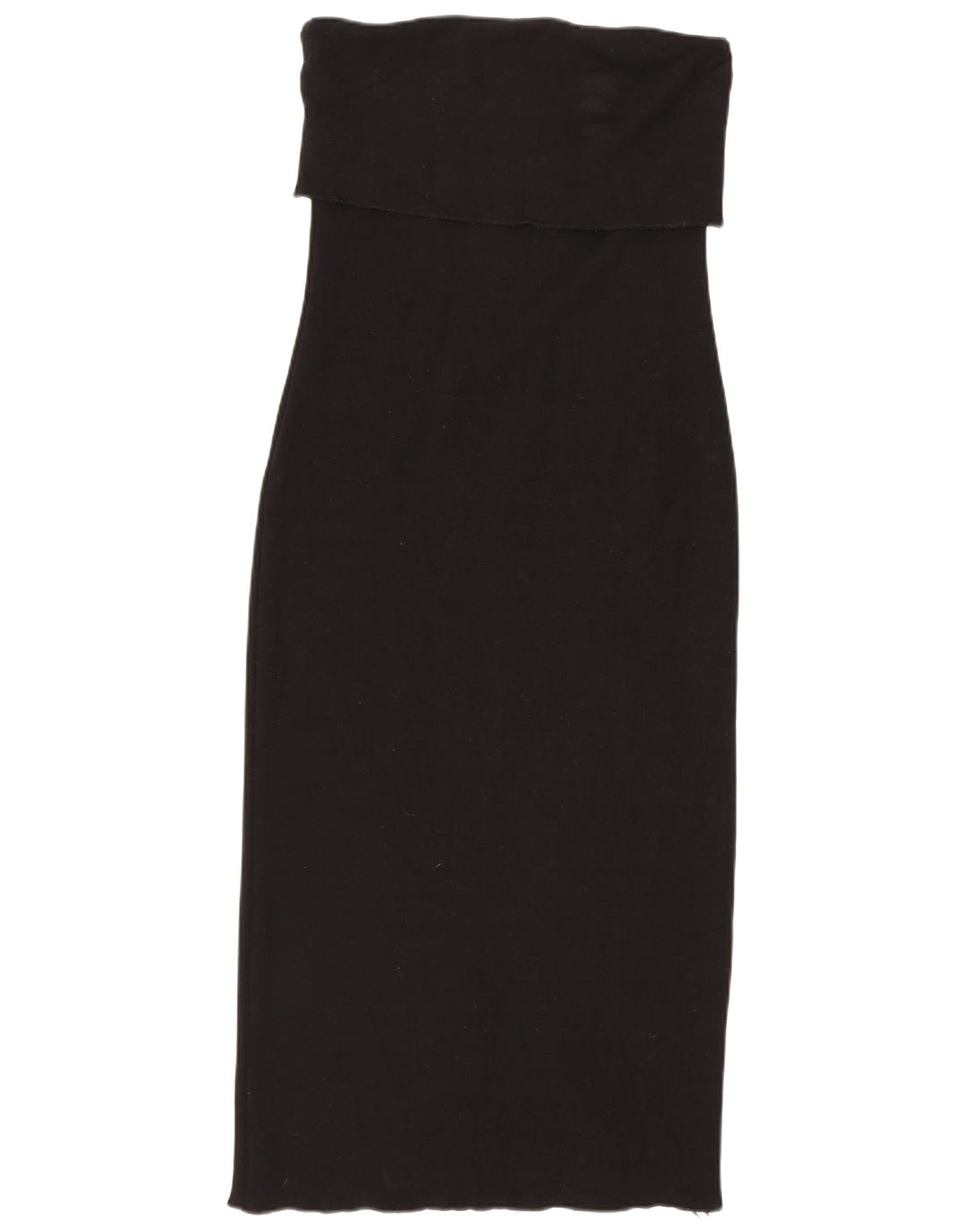 Zara Vestido Sin Tirantes Para Mujer UK 42 Medium Viscosa Negra