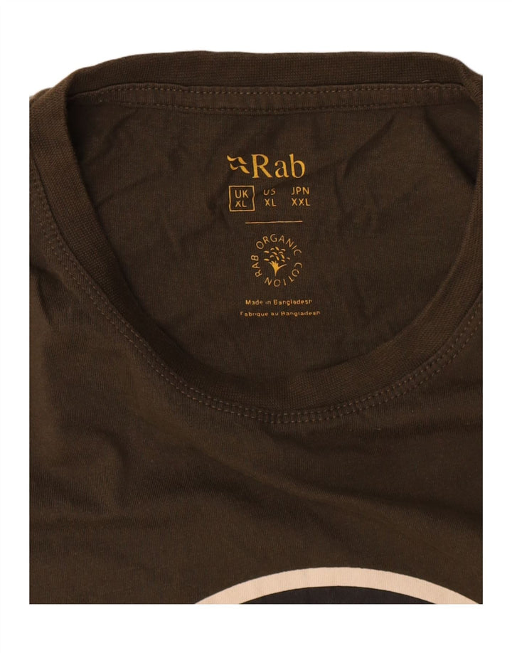 Rab Camiseta Gráfica para Hombre Top XL Caqui Algodón
