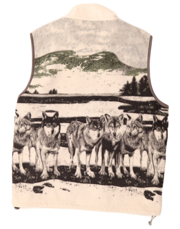 Atlas For Men Chaleco polar gráfico para hombre UK 44 2XL Poliéster blanco roto