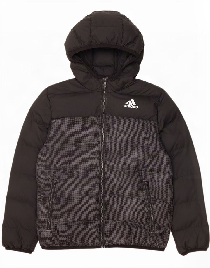 Adidas Chaqueta acolchada con capucha para niño 9-10 años negro camuflaje Poliéster