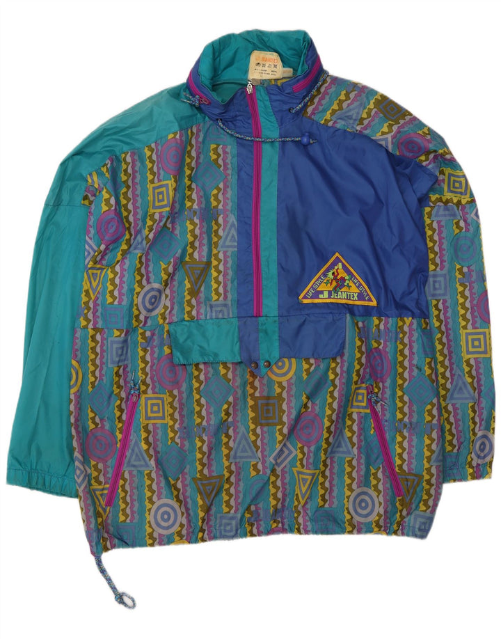 J Jeantex Chaqueta impermeable con capucha para hombre IT 50/52 Large Multicolor Geométrico