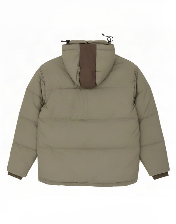 Fila Chaqueta acolchada con capucha para hombre UK 40 Large Verde Colorblock Poliéster