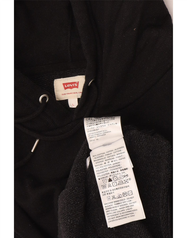 Levi's Sudadera con capucha y estampado de Mickey Mouse para hombre, talla grande, algodón negro
