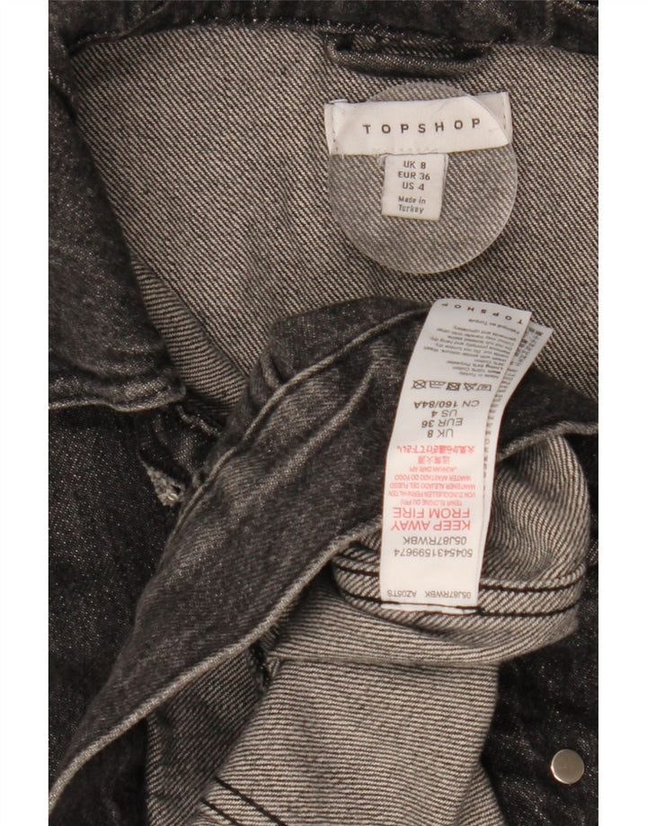 TOPSHOP Chaqueta vaquera extragrande para mujer UK 8 Small Algodón negro