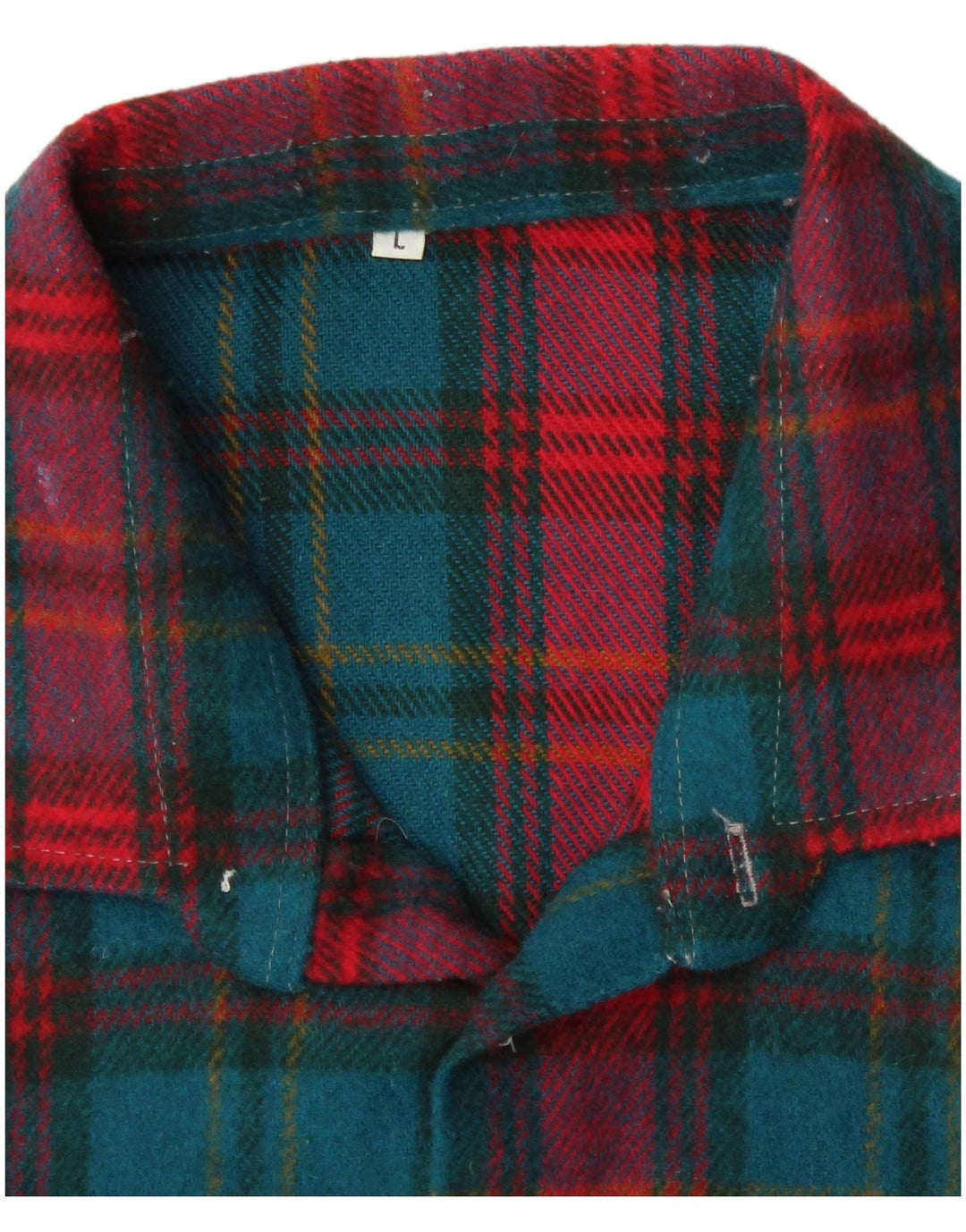 Vintage hombres a cuadros camisa de franela grande cuadros verdes