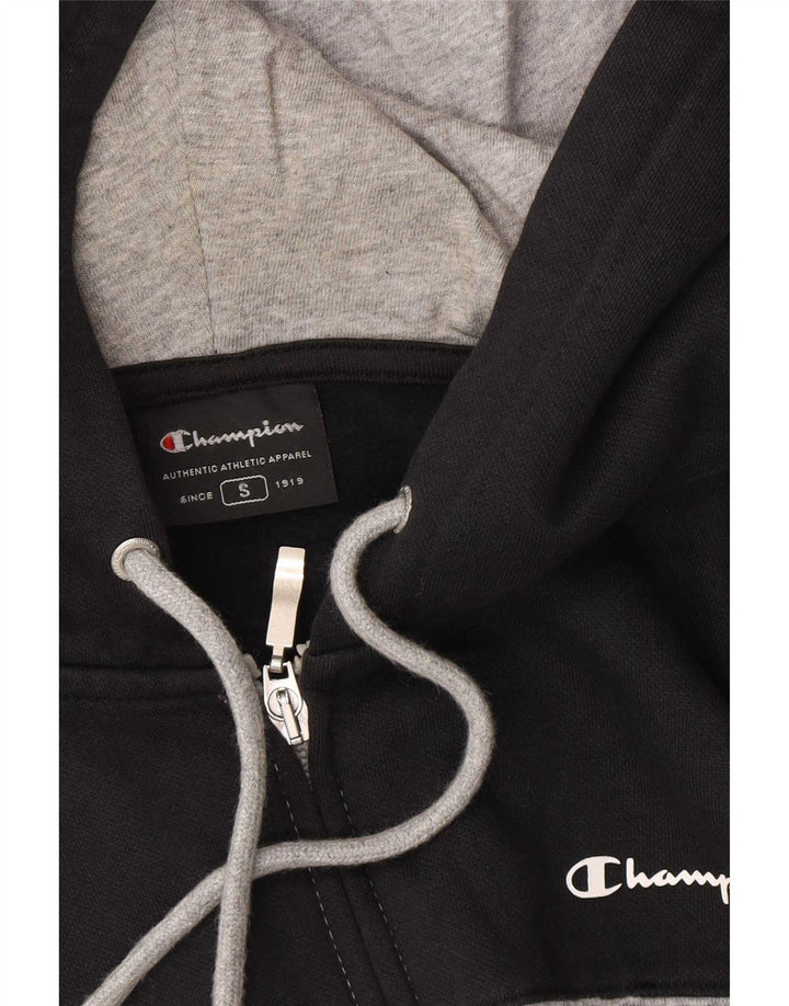 Champion Sudadera con capucha y cremallera para hombre, color gris pequeño, color block
