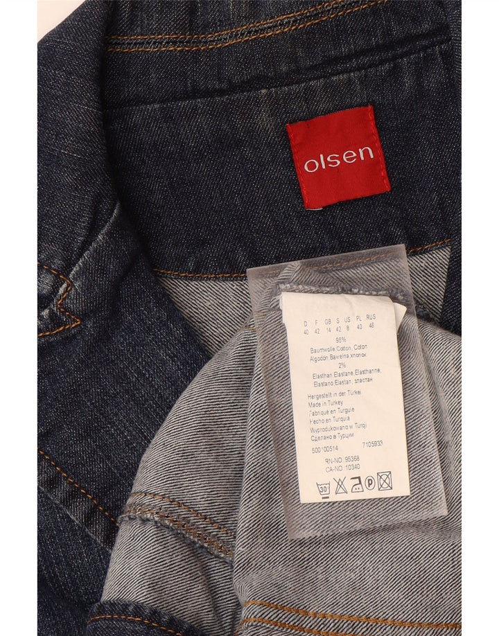 OLSEN Chaqueta vaquera de 2 botones para mujer UK 44 Algodón azul medio