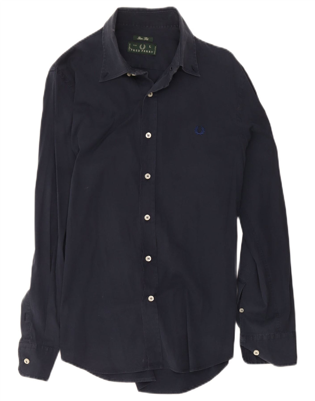 Fred Perry Camisa Slim Fit Para Hombre Algodón Azul Marino Grande