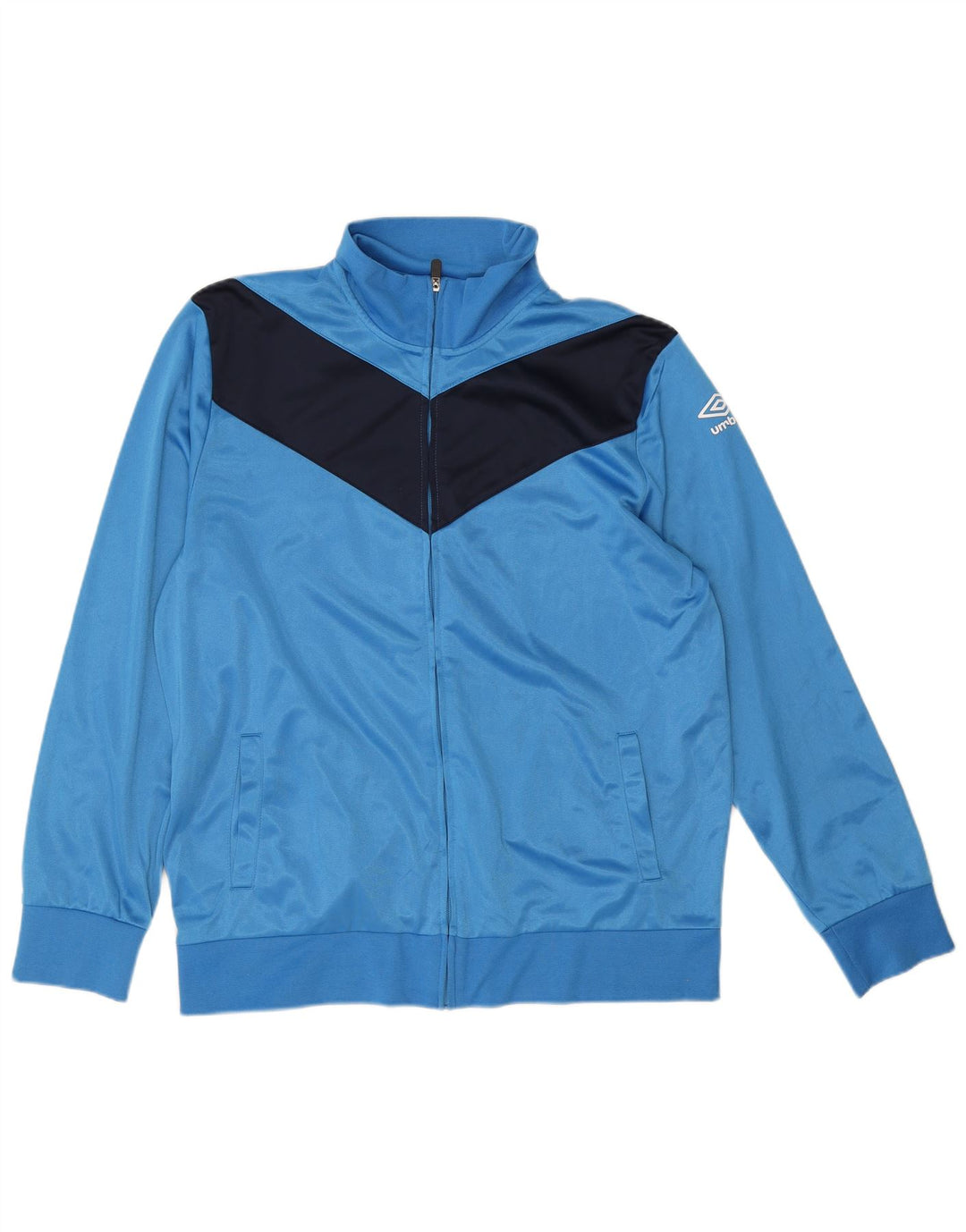 Umbro Chaqueta de chándal para hombre, talla 2XL, poliéster color block azul