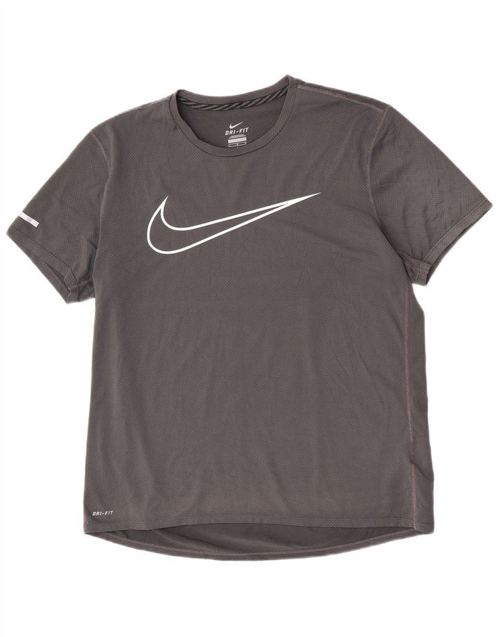 Nike - Camiseta gráfica para hombre, talla grande, color gris, poliéster, deportiva