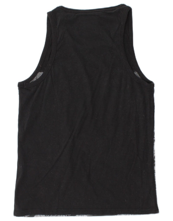 SUPERDRY Hombre Camiseta sin mangas estampada grande de algodón con bloques de color negro