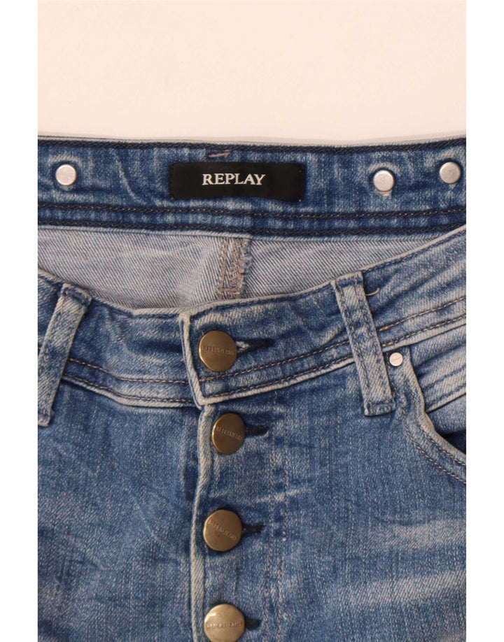 Vaqueros ajustados desgastados para mujer Replay W29 L30 Azul