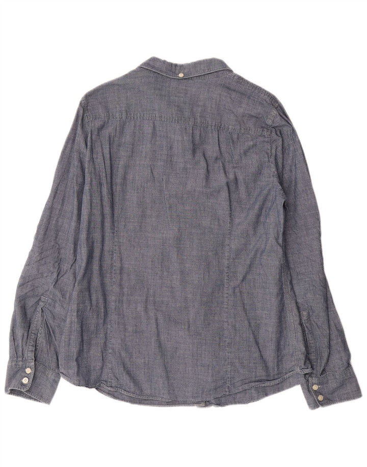 J. CREW Camisa vaquera para mujer UK 40 XL Algodón azul marino
