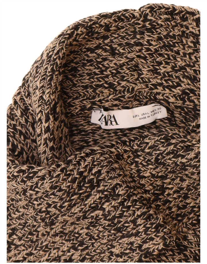 ZARA Suéter tipo jersey con cuello alto para mujer UK 46 Large Acrílico moteado beige