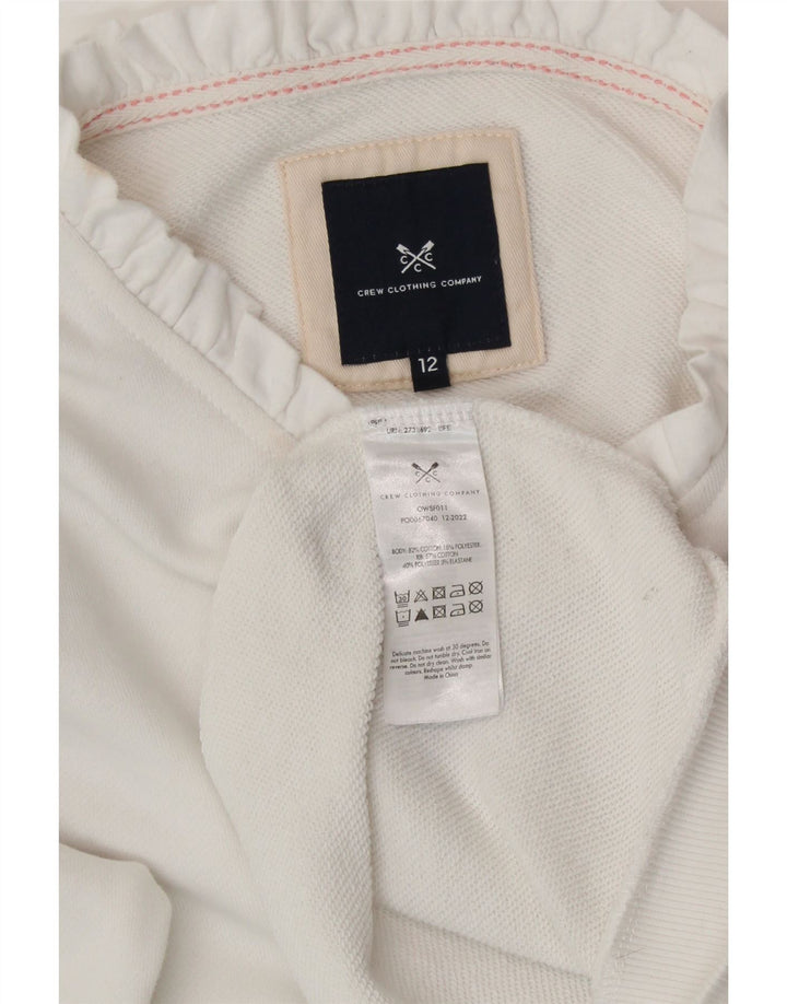 CREW CLOTHING Sudadera para mujer Jumper UK 12 Medium White Cotton