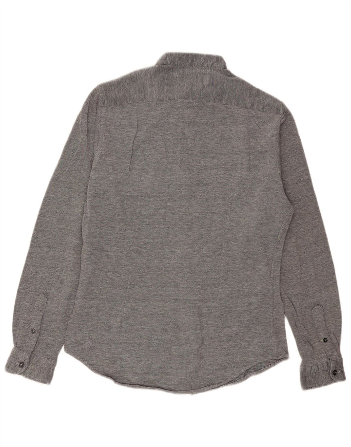 Zara Hombre Camisa Slim Fit Algodón Gris Medio
