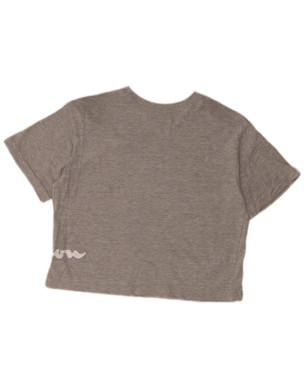 CHAMPION Camiseta corta gráfica para mujer Top UK 10 Small Grey Cotton