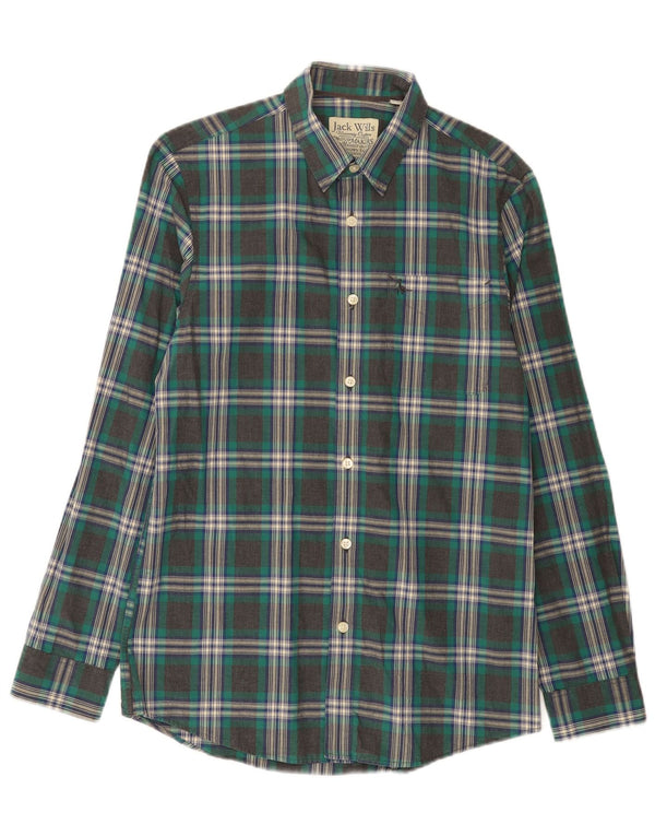 Camisa Jack Wills Hombre Small Gris Cuadros Algodón