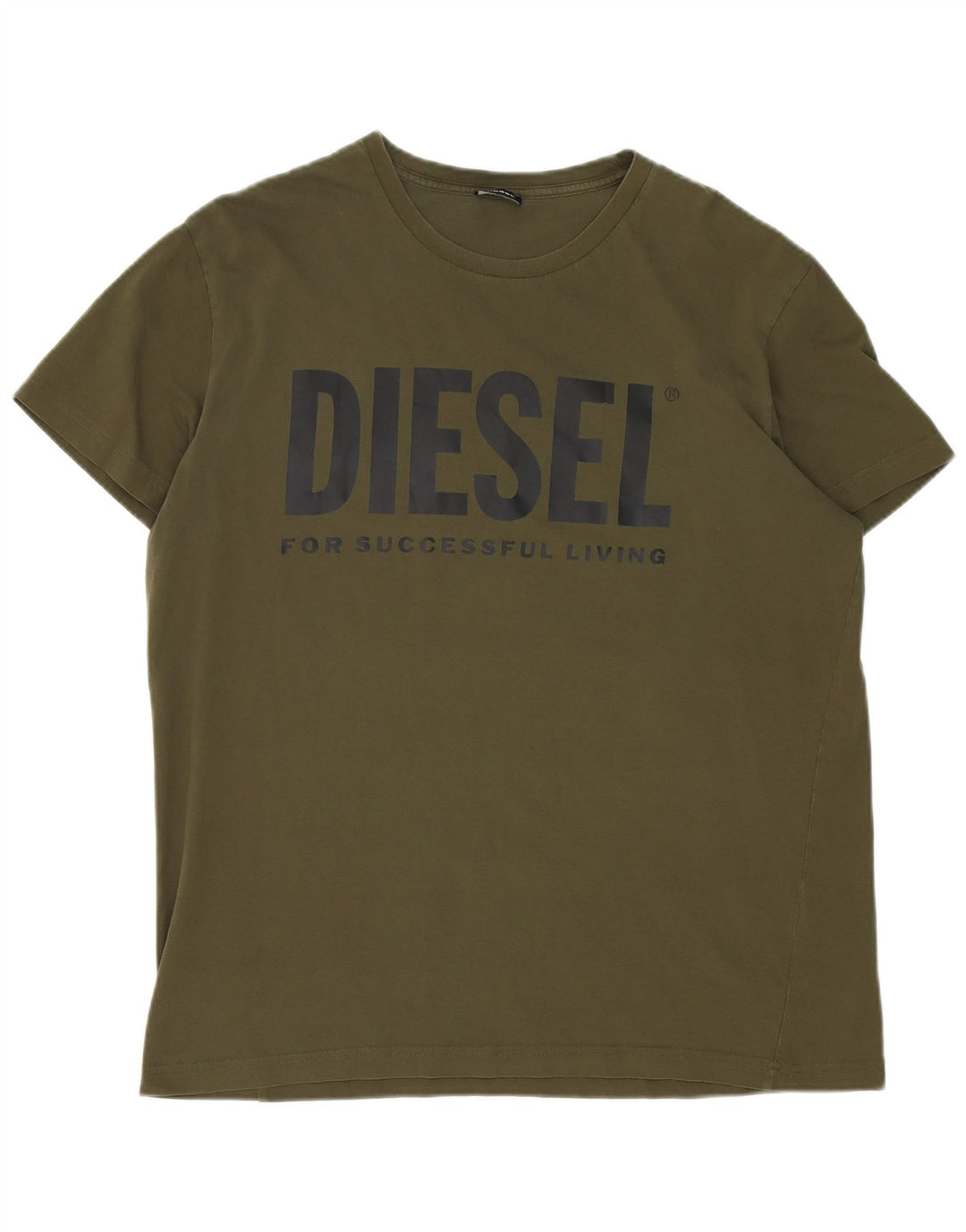 Diesel Hombre Camiseta Gráfica Top Grande Caqui Algodón