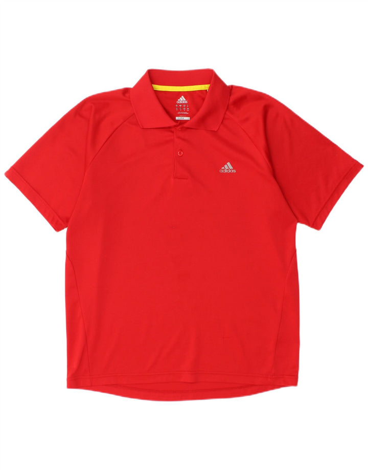 Polo ADIDAS Climalite para hombre rojo mediano