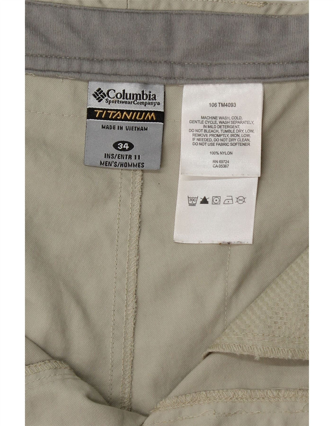 Columbia Pantalones cortos cargo para hombre W34 Nylon gris grande