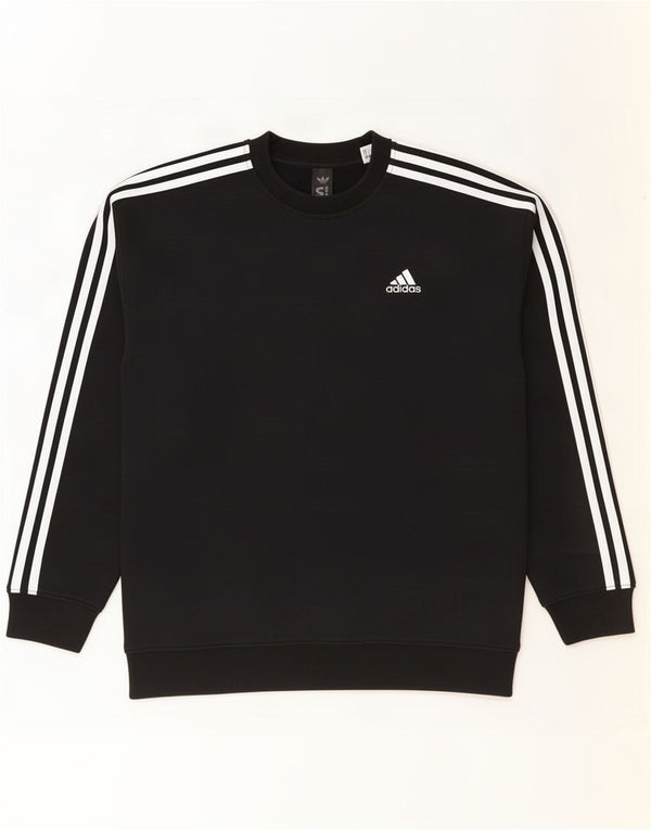 Adidas Womens Oversized Sweatshirt Jumper UK 12/14 Medium Black Cotton