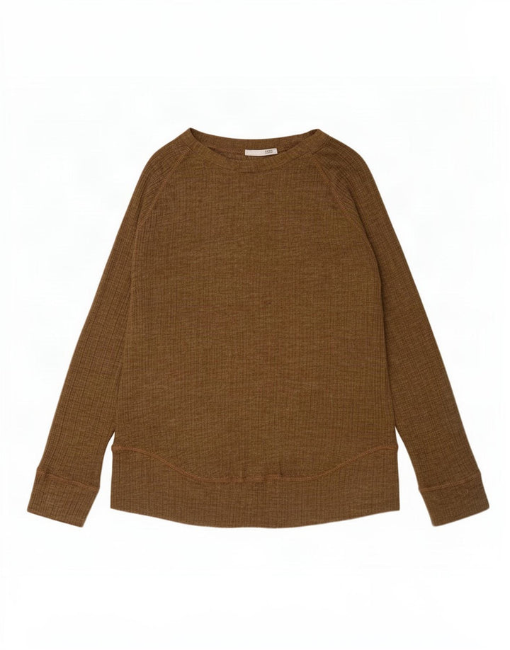 Zara Mujer Top Manga Larga UK 44 Medium Caqui