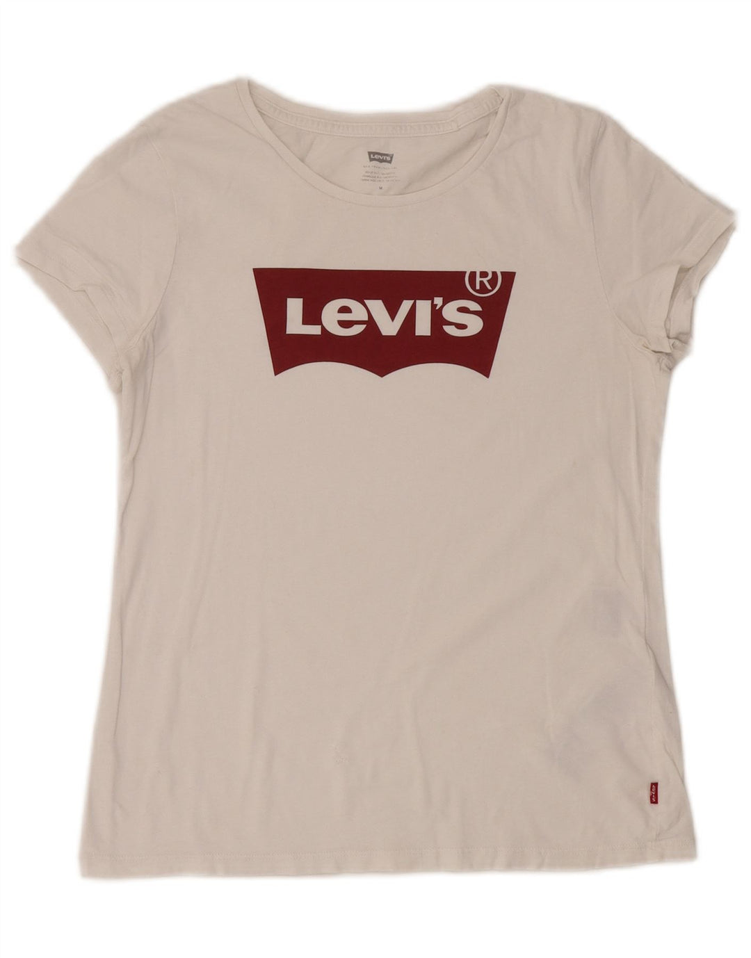 Levi's Camiseta gráfica para mujer Top UK 44 Algodón blanco mediano