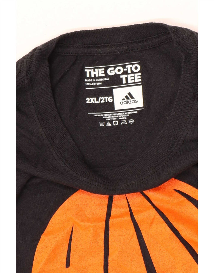 Adidas Mens Graphic Top Manga Larga 2XL Algodón Negro
