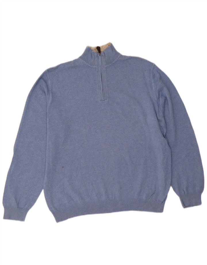 Massimo Dutti Jersey Hombre con Cremallera y Cuello XL Algodón Azul